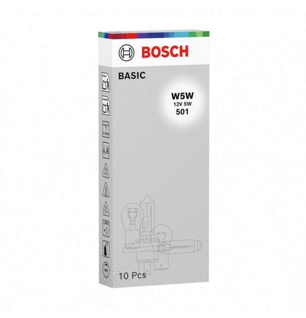 Bec 12V W5W 5W Eco Set 10 Buc Bosch