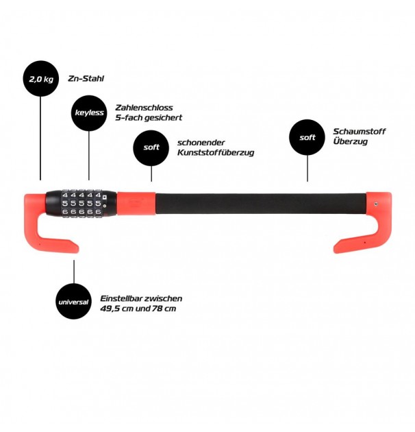 Antifurt Pentru Volan Si Pedale Cu Cifru