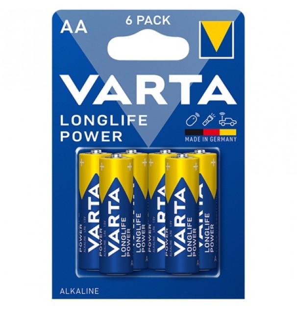 6 Baterii Alcaline Lr06 Longlife Power Varta