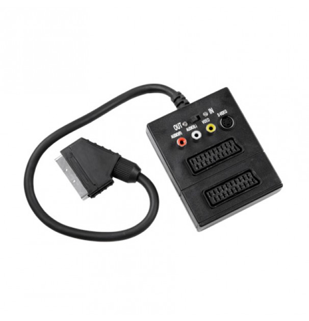 Adaptor Scart Box - 3x Rca + Svhs + Intrerupa