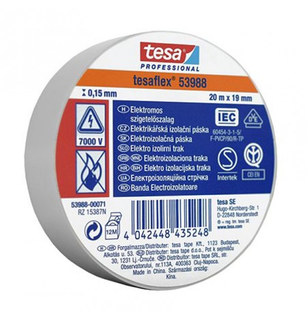 Banda Izolatoare Tesaflex 20m Alb 10 Buc