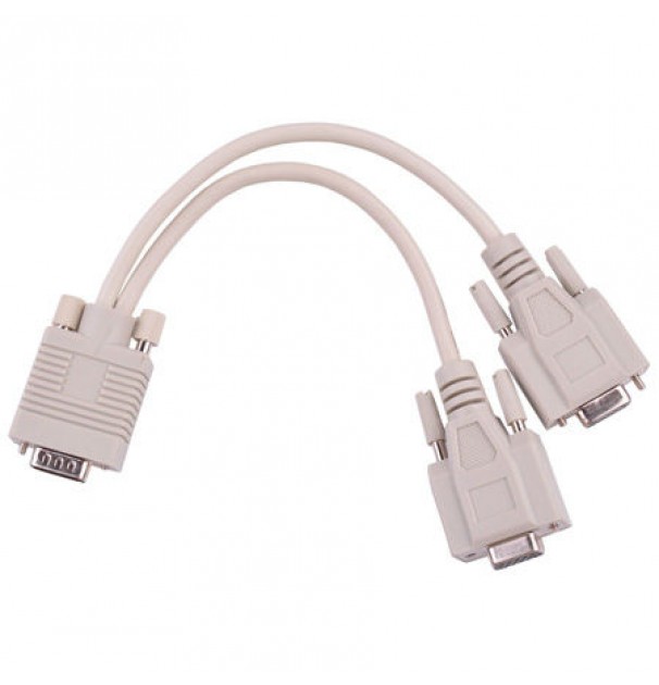 Cablu Adaptor Vga 15pini Tata-2x 15pini Mama