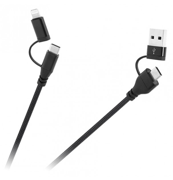 Cablu Usb A/c - Usb C/lightning (2+2) 1m