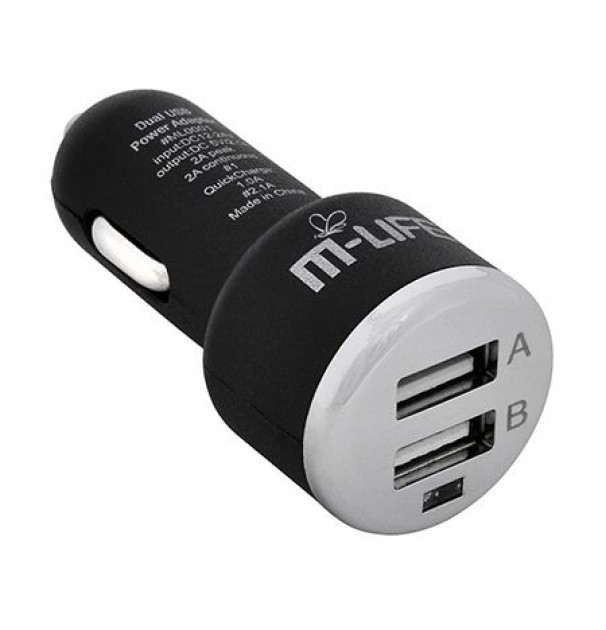 Incarcator Auto Usb Dual 5v 2a M-life