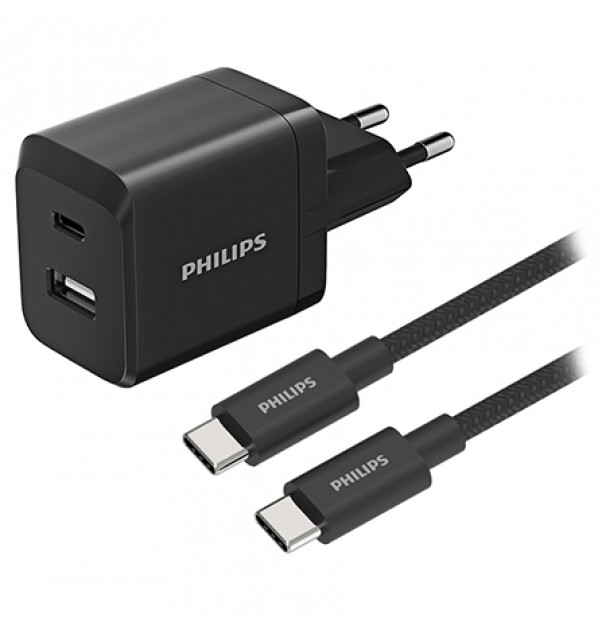 Incarcator Retea Dual Usb-a Usb-c 45w Philips