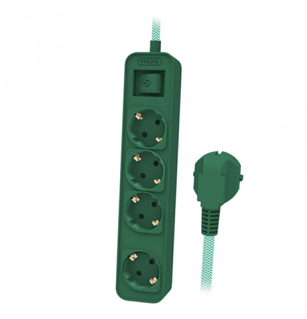 Prelungitor Comutator Master 4 Cai 1.5m Verde Philips Prelungitor Comutator Master 4 Cai 1.5m Verde Philips