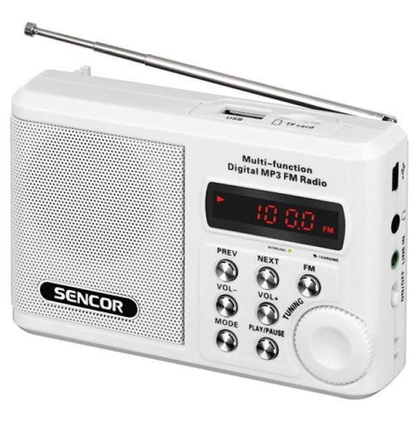 Radio Portabil Micro Sd Alb Sencor