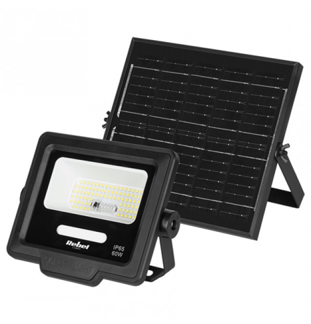 Reflector Led 60w 6800 Panou Solar 6w Telecomanda Rebel