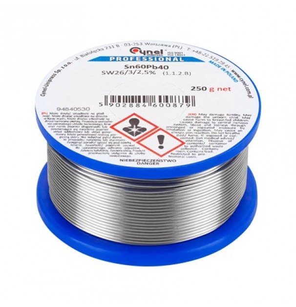 Rola Fludor Sn60pb40 Cynel 1.5mm 250g