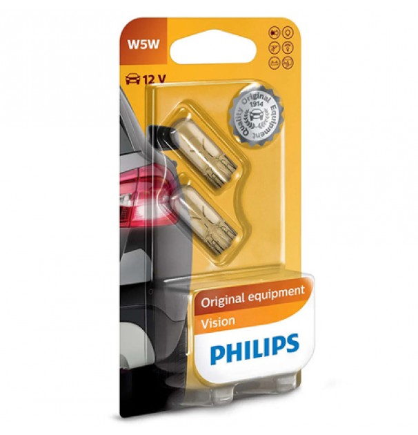 Set 2x Bec Auto 12v 5w Vision Philips