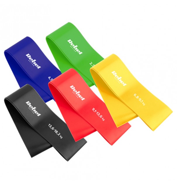 Set 5 Benzi Elastice Mini Band 2-18kg Rebel Active Set 5 Benzi Elastice Mini Band 2-18kg Rebel Active