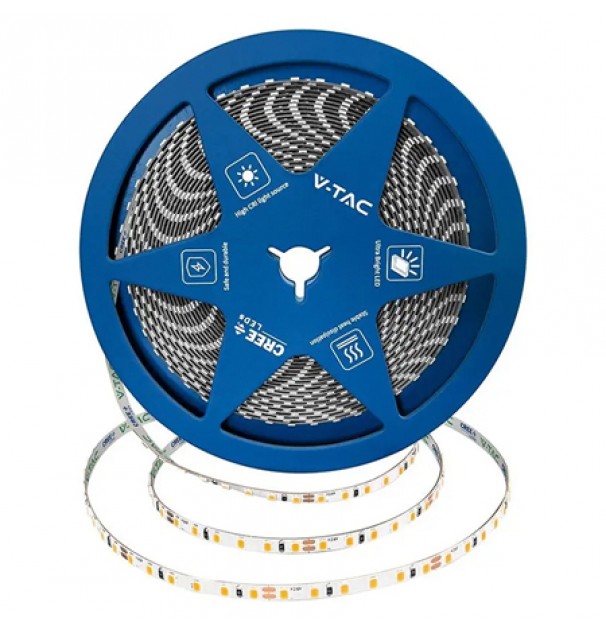 Banda Led 5mm 8w/m 24v Ip20 Rola 10m 6500k Cip Cree