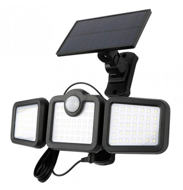 Lampa Led Cu Incarcare Solara Si Senzor De Miscare 10w 6000k