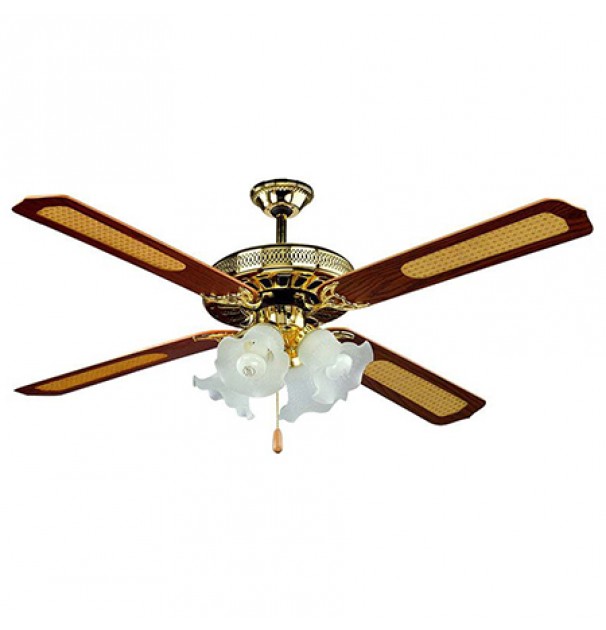 Ventilator Tip Candelabru 4 X E27 - Auriu