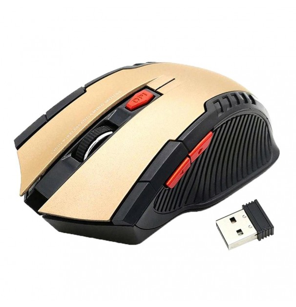 Mouse Optic Gaming Wireless, 1600 Dpi, Culoare Gold