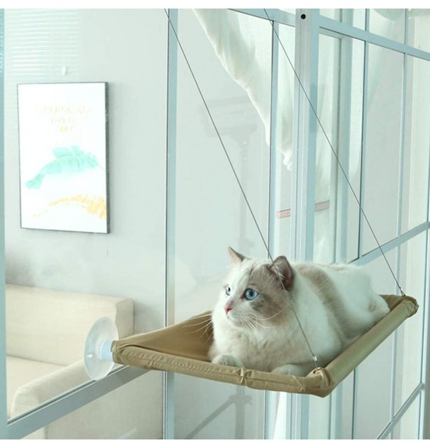 Hamac Elegant Pentru Pisica Cu Montaj Pe Geam, 55 X 32 Cm