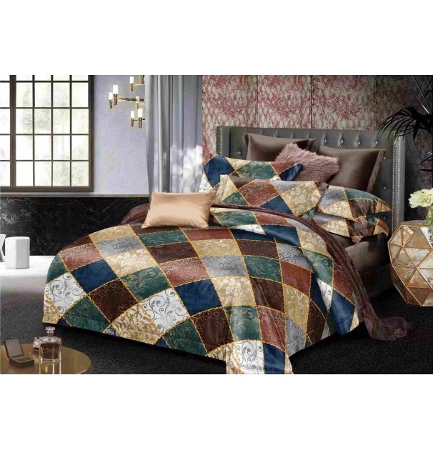 Lenjerie De Pat Pentru 2 Persoane Coral Ultrasleep Somnart, Microfibra, 4 Piese, Imprimeu Colored Diamonds Lenjerie De Pat Pentru 2 Persoane Coral Ultrasleep Somnart, Microfibra, 4 Piese, Imprimeu Colored Diamonds