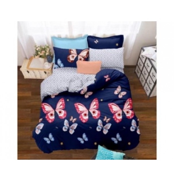 Lenjerie De Pat A50.245 Microfibra Imprimata, Cearceaf Pilota Cu Fermoar 200X230, Cearceaf Pat 230X250, 2 Fete Perna 50X70 Cu Flep