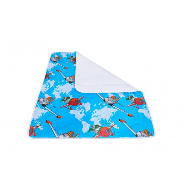 Patura Impermeabila Bebe, Bumbac Frotir, Somnart, 100X110 Cm, Aviator