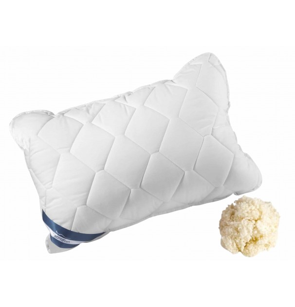 Perna Cu Lana, Somnart Natur Lana, Matlasata, Tesatura Bumbac 100%, Umplutura Lana 100%, 50X70 Cm