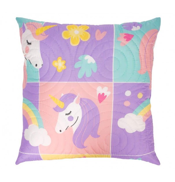 Perna Somnart Unicorn, 70X70 Cm, Microfibra Perna Somnart Unicorn, 70X70 Cm, Microfibra