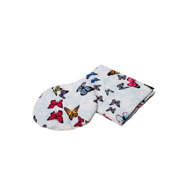 Set Paturica + Pernuta Pentru Formarea Capului Bebelusului Somnart, Model Fluturas, Bleu