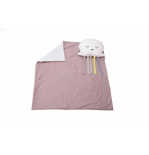 Set Paturica 100X110 Cm Brodata + Perna Meduza Roz Set Paturica 100X110 Cm Brodata + Perna Meduza Roz