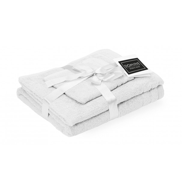Set Prosoape Bumbac Domine, 600Gsm, De Fata 50X90 Cm + De Corp 70X140 + De Maini 30X50 Cm - Alb Optic
