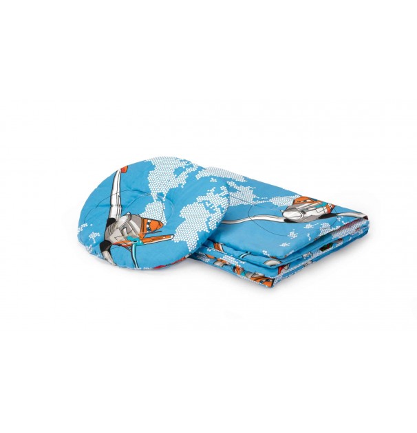 Set Paturica + Pernuta Formarea Capului Bebelusului Somnart, Model Aviator