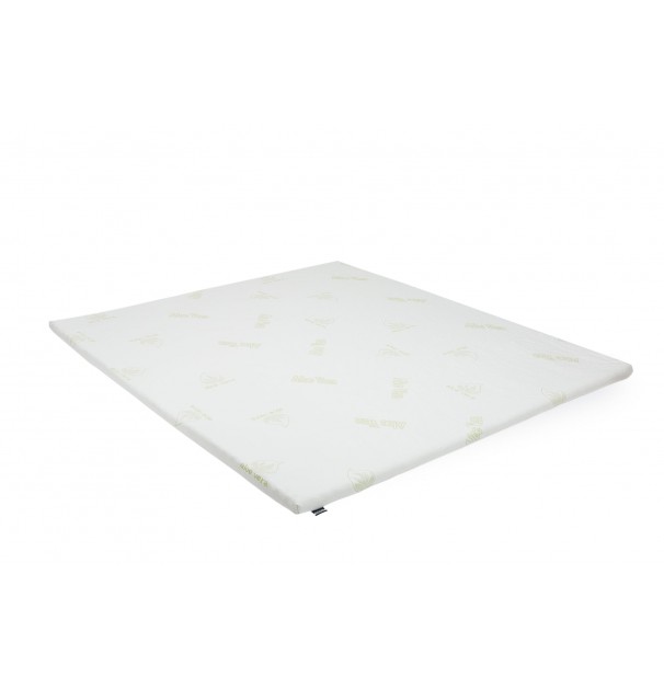Topper Cu Memorie Aloe Vera 120X200X5 Cm, Husa Detasabila Si Lavabila, Fermitate Medie