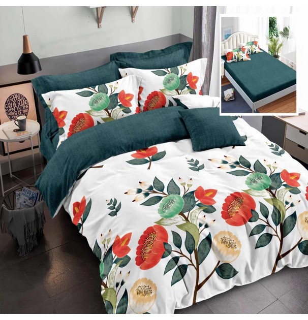 Lenjerie De Pat Finet 6 Piese, Cearceaf Pat Cu Elastic, Cearceaf Pilota 200X230, 2 Fete Perna 50X70, 2 Fete Perna 70X70, Extra Hf6P74 Lenjerie De Pat Finet 6 Piese, Cearceaf Pat Cu Elastic, Cearceaf Pilota 200X230, 2 Fete Perna 50X70, 2 Fete Perna 70X70, Extra Hf6P74