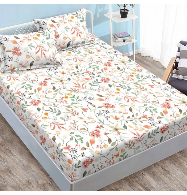 Husa De Pat Finet Orange+ 2 Fete De Perna, Pentru Saltea De 180X200 Cm