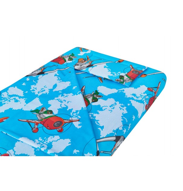 Lenjerie Patut Bebe, Somnart, Cearceaf Pat 60X120X10 Cu Elastic, Cearceaf Pilota 80X110, Perna Joasa 20X35, Aviator