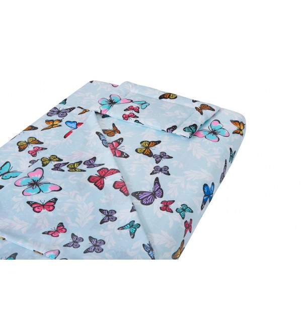 Lenjerie Patut Bebe, Somnart, Cearceaf Pat 60X120X10 Cu Elastic, Cearceaf Pilota 80X110, Perna Joasa 20X35, Fluturi