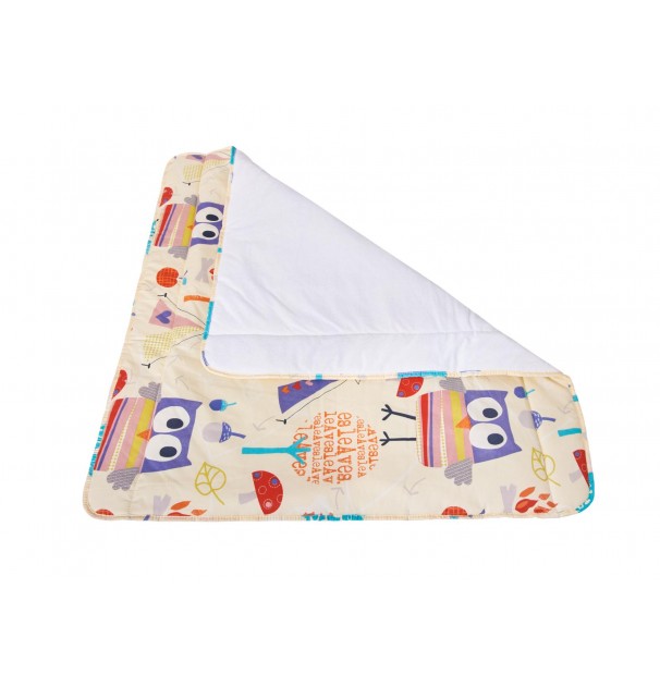 Patura Impermeabila Bebe, Bumbac Frotir, Somnart, 100X110 Cm, Bufnite Mari