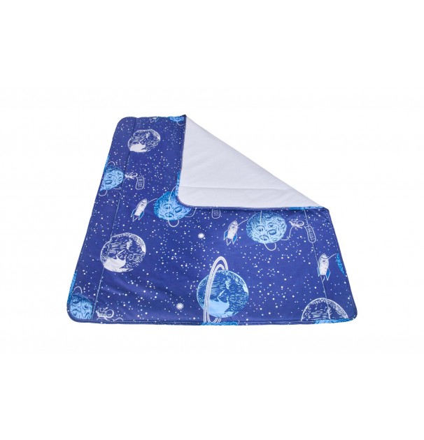Patura Impermeabila Bebe, Bumbac Frotir, Somnart, 100X110 Cm, Comete Cosmos