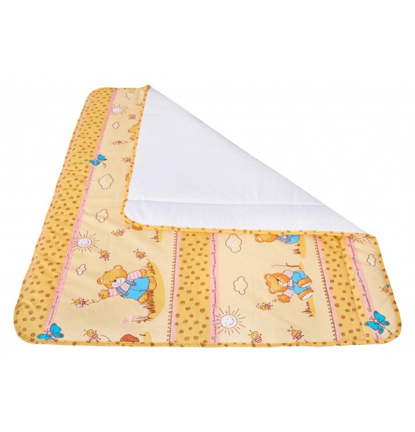 Patura Impermeabila Bebe, Bumbac Frotir, Somnart, 100X110 Cm, Honey