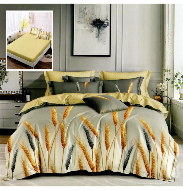 Lenjerie De Pat Finet 6 Piese, Cearceaf Pat Cu Elastic, Cearceaf Pilota 200X230, 2 Fete Perna 50X70, 2 Fete Perna 70X70, Extra Hf6P144