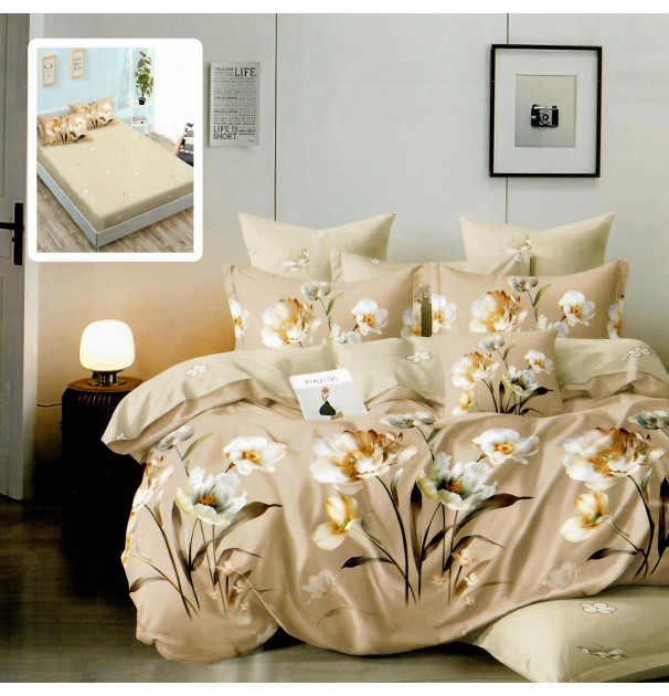 Lenjerie De Pat Finet 6 Piese, Cearceaf Pat Cu Elastic, Cearceaf Pilota 200X230, 2 Fete Perna 50X70, 2 Fete Perna 70X70, Extra Hf6P150