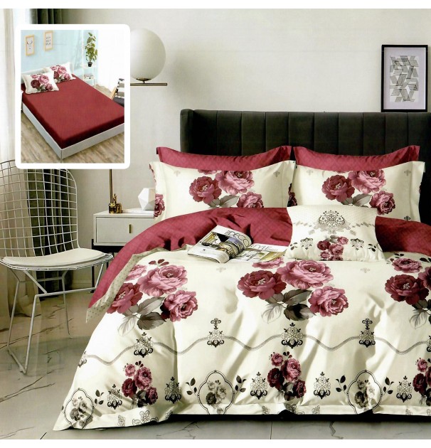 Lenjerie De Pat Finet 6 Piese, Cearceaf Pat Cu Elastic, Cearceaf Pilota 200X230, 2 Fete Perna 50X70, 2 Fete Perna 70X70, Extra Hf6P152