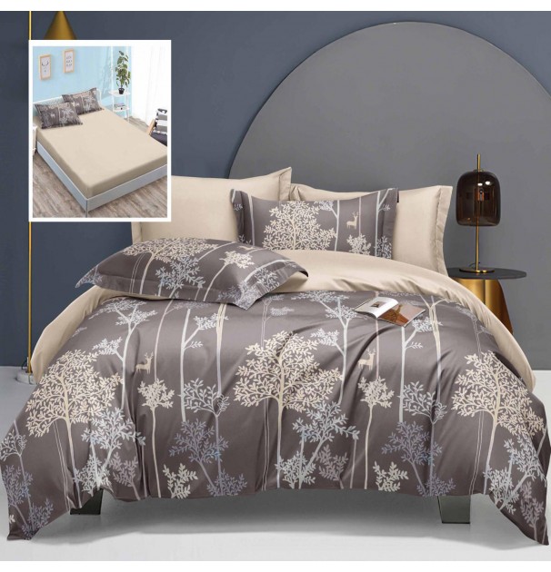 Lenjerie De Pat Policotton, 6 Piese, Cearceaf De Pat Cu Elastic, Cearceaf Pilota 230X200, 2 Fete De Perne 50X70, 2 Fete De Perne 70X70, Leh18