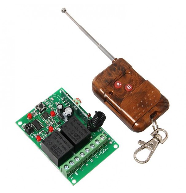 Kit Telecomanda + Receptor Cu 2 Canale Pentru Automatizari (Tip1)