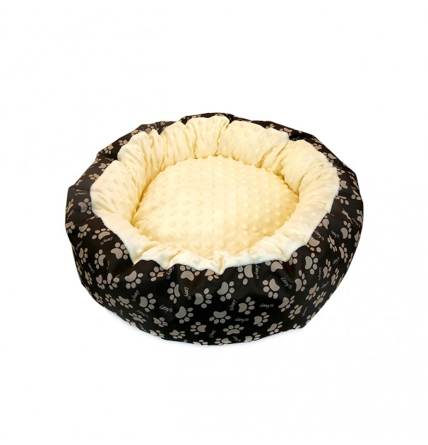 Culcus Moale Cu Perna, Pentru Caine/Pisica, Model Minky, Culoare Galben, Impermeabil, Baza Antiderapanta, 50 Cm