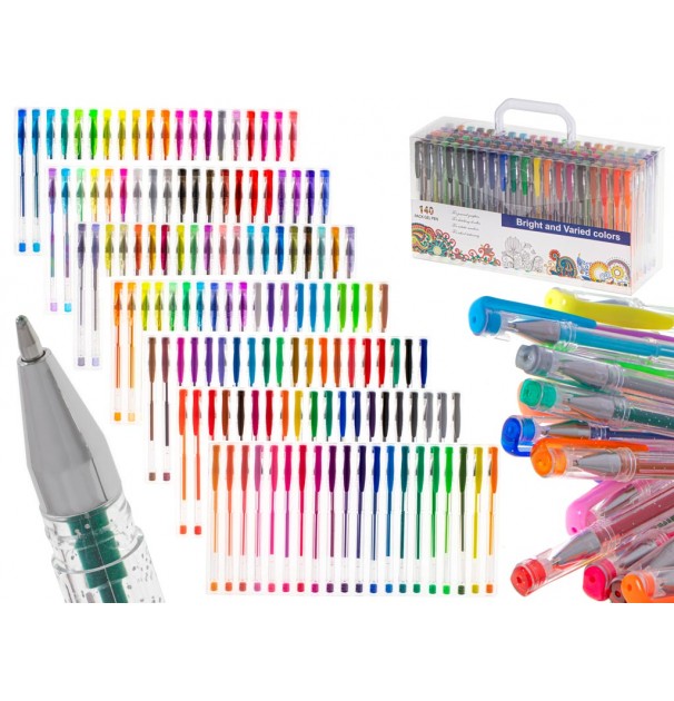 Set 140 Piese, Pixuri Cu Gel Multicolor Cu Sclipici (Glitter)