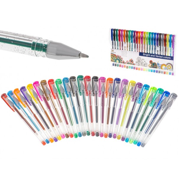 Set 25 Piese, Pixuri Cu Gel Multicolor Cu Sclipici (Glitter)