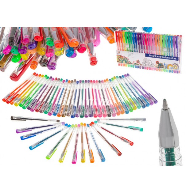 Set 50 Piese, Pixuri Cu Gel Multicolor Cu Sclipici (Glitter)