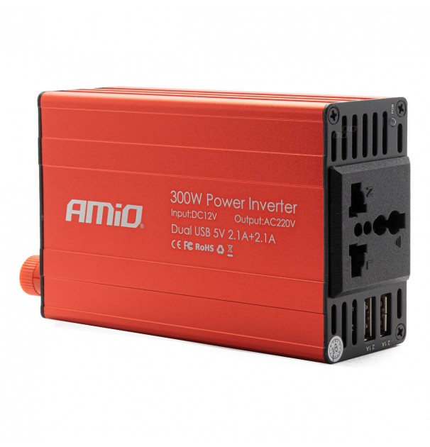 Convertor De Tensiune 12V -> 220V, 300W/600W, 2 X Usb 5V
