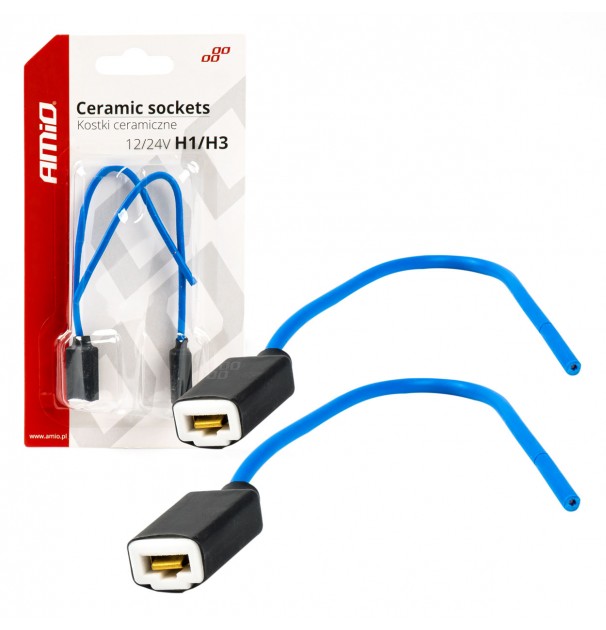 Set 2 Mufe Ceramice Drepte, Soclu H1, H3, Rezistente Termic