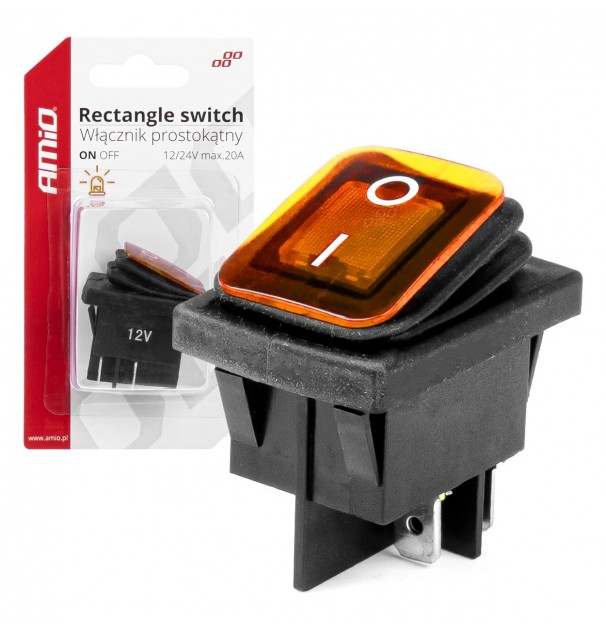 Intrerupator On/Off, 12/24V, Dreptunghiular, Waterproof, Iluminat Culoare Galben, Destinatie Auto, Utilitare, Off-Road, Atv, Ssv, Quad Intrerupator On/Off, 12/24V, Dreptunghiular, Waterproof, Iluminat Culoare Galben, Destinatie Auto, Utilitare, Off-Road, Atv, Ssv, Quad