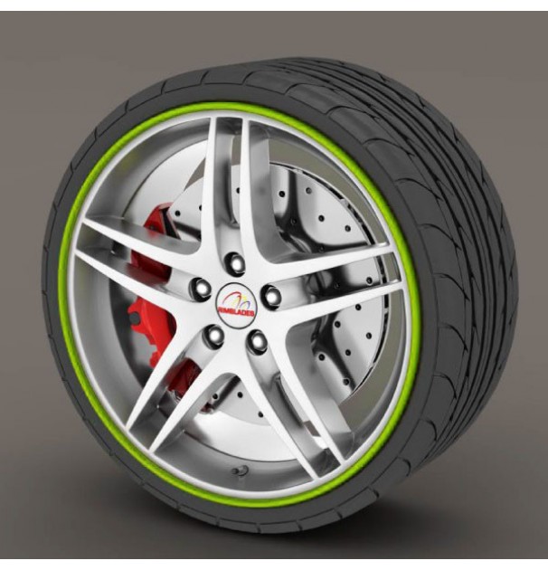 Set Protectie Jante, Calitate Premium, 4 Inele Din Plastic, Culoare Verde